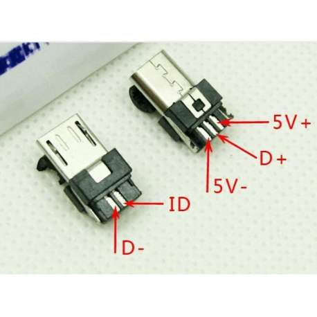 Micro USB T Port Male 5 Pin Plug Socket Connecteur Plastique Cover pour DIY FG