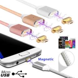 Câble USB Chargeur Magnétique pour iPhone 5 6 7 8, pour Samsung S5 S6 S7 Type C S8 A5 2017