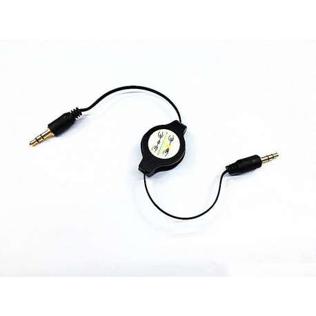 Câble Jack Auxiliaire 3,5 mm mâle à fiche audio stéréo AUX rétractable enrouleur