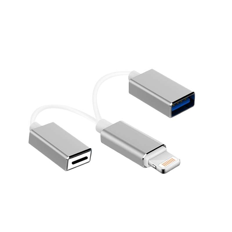 ▷ Adaptateur Pour IPhone USB Femelle À 8 Broches Mâle OTG Câble