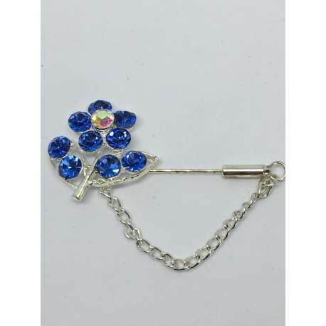 broche fantaisie chaîne aiguille fleur faux perle argenté couleur st valentin 