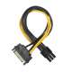 Cable d'Alimentation SATA 15pin vers PCI-E 6pin Convertisseur Adaptateur Riser