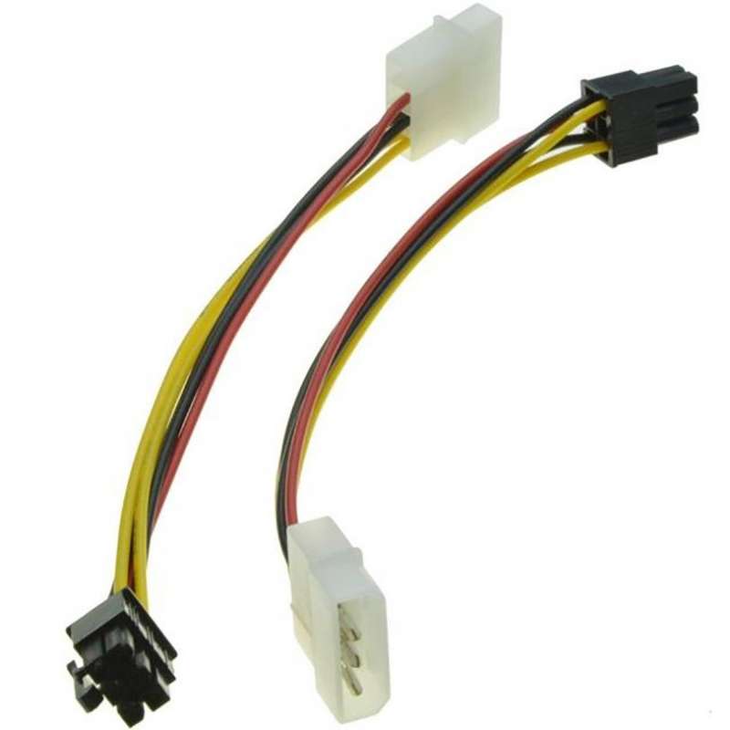 Câble Alimentation Carte Graphique 4 Pin Molex IDE vers 6 Pin PCI-E Adaptateur