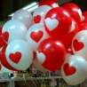 Lot de 6 ballons Blanc avec cœur rouge ou rouge avec cœur blanc (latex) - fête, St Valentin, mariage