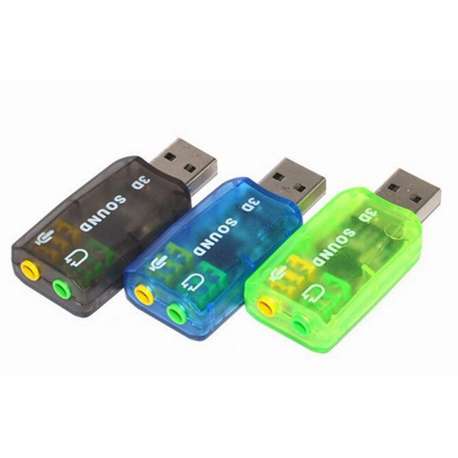 USB 2.0 Son Carte 3D Audio Sound Card 5.1 Adaptateur Sound Virtual BLEU Externe