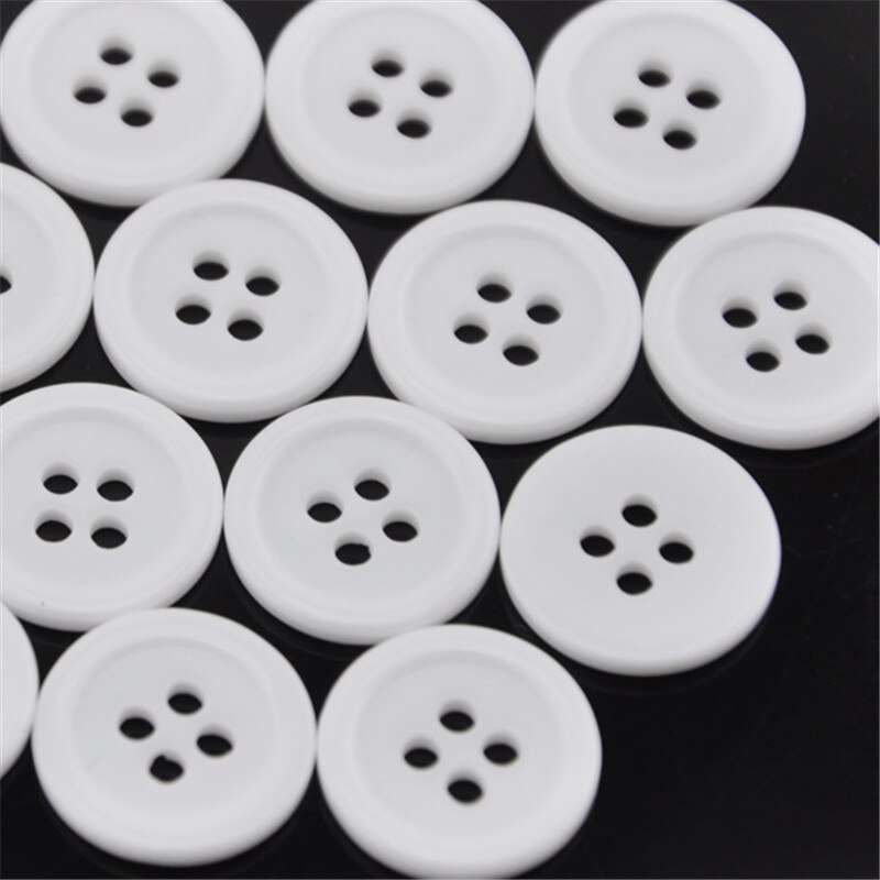 blanc Avec 4 trous scrapbooking et bricolage Pour artisanat couture 100 boutons ronds en résine de 25 mm 