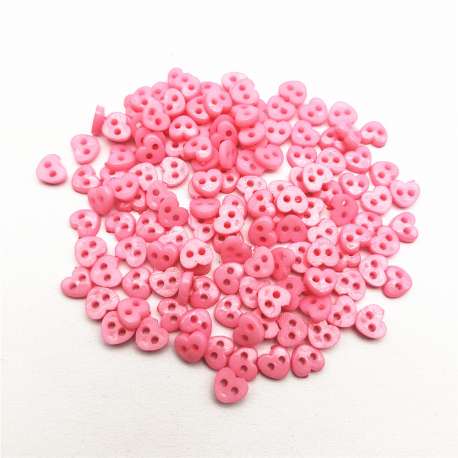 Lot de 50 bouton rose cœur ( coeur ) 6 mm 2 trous couture scrapbooking décoration bricolage