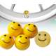lot 4 bouchons de valve smile rond jaune auto moto vélo jante roues voiture BMX pneu