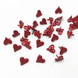 LOT 20 ATTACHE PARISIENNE Coeur rouge BRADS 11 mm env. SCRAPBOOKING CARTE création
