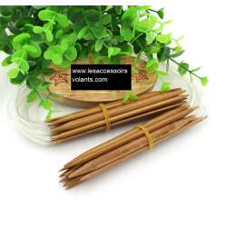 Aiguille à tricoter circulaire bambou 2-10 long. 40cm tige 10 cm brun mercerie